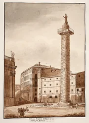 Colonne de Trajan, dégagée et cordonnée par Sixte V, 1833